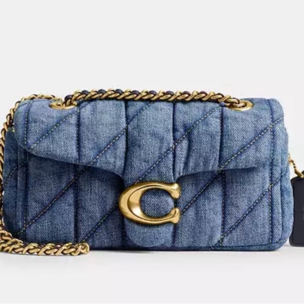 NWT Authentic Coach Denim Tabby Shoulder Bag 20 + Coach Essential Card Case